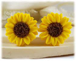 Sunflower Earrings Stud Or Clip On Sunflower Jewelry Etsy In 2021 Sunflower Earrings Sunflower Jewelry Yellow Sunflower