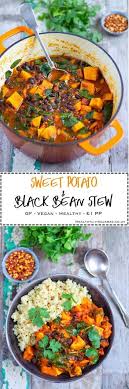 Black Bean And Sweet Potato Soup Instant Pot Sweet Potato Black Bean Stew Recipe Whole Food Recipes Healthy Recipes Bean Stew
