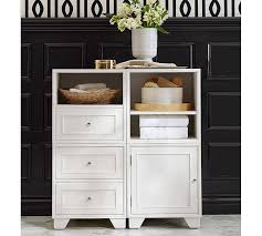 + 2 piece bathroom furniture set with medicine cabinet and linen cabinet in white. Modular Floor Storage Pottery Barn