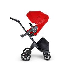 Stokke Xplory Black Chassis With Black Handle Red Stokke Stroller Xplory Stokke Xplory Black Stroller