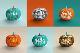 Halloween Pumpkin Mockup Set Halloween Pumpkins Halloween Pumpkin Templates Pumpkin Template