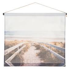 Printed on a microfiber fabric and hung between two wooden hangers, this lightweight, easy to hang piece is ideal for any wall space. Beach Scene Tapestry Wall Decoration Beach Theme Decor Walmart Com Walmart Com