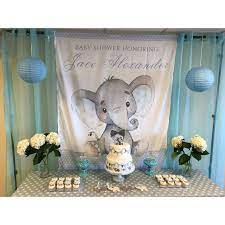 Baby Boy Elephant Theme Shower Peanut Baby Shower Elephant Baby Shower Boy Baby Shower Decorations For Boys