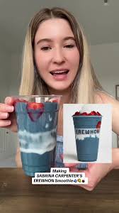 Sabrina Carpenter Smoothie Recipetext=method Place Your Frozen Pineapple  Mango Dates Blue Spirulinasome Diced Strawberries to Finish