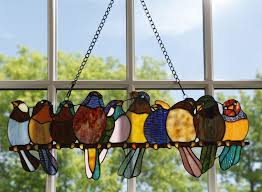Birds On A Wire Stained Glass Birds On A Wire Stained Glass Acacia Stained Glass Birds Stained Glass Stained Glass Projects