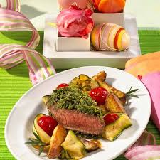 Krauter Lammlachse Mit Karamellisiertem Gemuse Rezept Lecker