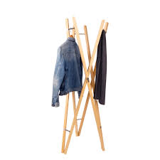 With wooden or glass shelf, the coat rack by phos in combination with our stainless steel coat hangers coat rack with clothes rail in stainless steel design (minimalism) with twelve coat hooks. Collapsable Design Clothes Rack Made Of Solid Wood Kunstbaron