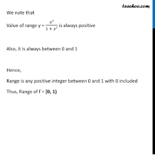 Misc 6 Let F X X2 1 X2 X R Find Range Chapter 2