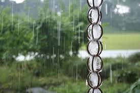 Rain water pours out of the gutter and onto a series of rings or cups. Cause A Chain Reaction How To Install A Rain Chain Treepeople