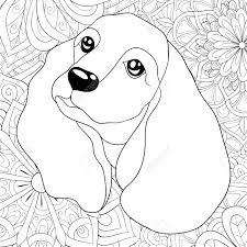 Find high quality for adults coloring page, all coloring page images can be downloaded for free for personal use only. A Cute Dog On The Abstract Background With Ornaments Image For Royalty Free Cliparts Vectors And Stock Illustration Image 114297621