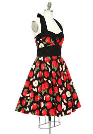 Apple Dress Summer Dress Fruit Dress Pinup Dress Vintage Dress Fall Dress Party Dress Halter Dress 50s Swing Dress Retro Dress