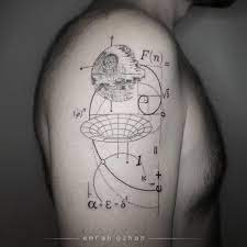 Mathematical tattoos that you can filter by style, body part and size, and order by date or score. Deathstar Goldenratio Maths Emrahozhan Istanbul Dotwork Linework Geometrictattoo Inkstinctsubmission Geometric Tattoo Science Tattoos Physics Tattoos