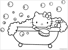 Use these images to quickly print coloring pages. Hello Kitty In The Bathroom Coloring Pages Cartoons Coloring Pages Coloring Pages For Kids And Adults