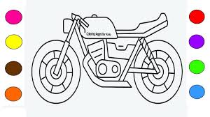 Whether it's a coloring template with a speedy police car or a friendly policeman: Drawing Motorcycle Coloring Pages For Kids Children Learn Colors With Colouring Police Bike Art Youtube
