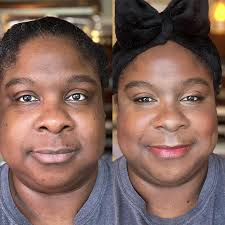 Makeup makeover using various products