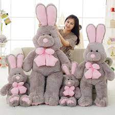 Click To Buy 1pcs 80cm Cute American Big Rabbit Stuffed Dolls Plush Toy America Rabbit Animal With Long Ears Toys For Children Plush Toy Kids Toys Toys