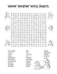 Winter Weather Word Search Holiday Fun Color And Black Line Weather Words Winter Weather Holiday Fun