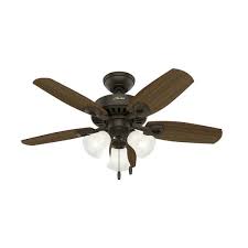 Hunter 42 in. Indoor New Bronze Builder Small Room Ceiling Fan with Light  Kit 52107