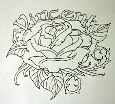 Roses are in a linear and long design that compliments the rose. Rose Tattoo