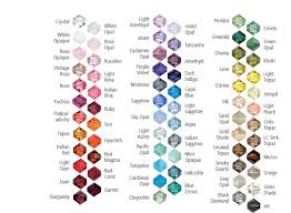 swarovski pearl and crystal jewelry color charts