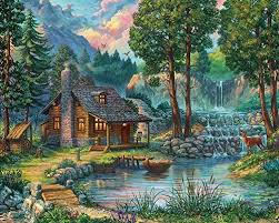 Vermont christmas company puzzles amazon. Amazon Com Vermont Christmas Company House By The Lake Jigsaw Puzzle 1000 Piece Toys Games Kinkade Paintings Landscape Art Landscape Paintings