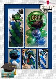 Graduation Theme Balloon Decor Navy Blue Green Royal Blue White Table Top Balloon S Green Graduation Decorations Balloon Decorations Graduation Party Decor