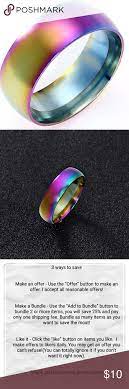 Stainless Steel Rainbow Ring Size 12 Stainless Steel Rings Size 10 Rings Steel Ring