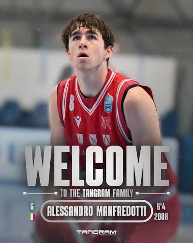 Welcome 𝗔𝗟𝗘𝗦𝗦𝗔𝗡𝗗𝗥𝗢 𝗠𝗔𝗡𝗙𝗥𝗘𝗗𝗢𝗧𝗧𝗜 to the #TangramSports  Family! Alessandro is a relentless two-way lefty guard and a key piece for  @pallacanestroreggiana U19, who recently had a breakout performance at the  @nextgeneuroleague in Ulm