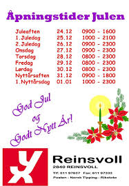 Fagforbundets adminstrasjon, kompetansesenter og forbundsregionene har stengt i jula. Yx Reinsvoll Vare Apningstider I Jula Facebook