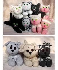 Tutorial Cat And Pup Softies From Socks Crafts Diy Socks Sock Animals