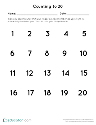 Different cognitive skills are acquired as a child meets certain developmental milestones, but a child of any ability will benefit from activities that promote active learning. Preschool Counting Numbers Worksheets Free Printables Education Com