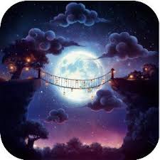 Purple Moon Bridge Background Pictures Fantasy Landscape Live Wallpapers