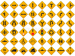 Warning Traffic Signs Vector Set Stock Vector Illustration