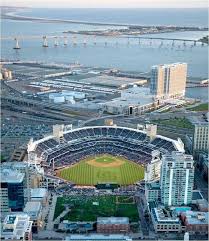 aerial views of petco park in downtown san diego showing the