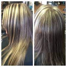 Dark Brown And Chunky On Top Blonde Full Head Highlight By Tabitha Blonde Full Head Highlights Blonde Hair Color Fall Hair 2020