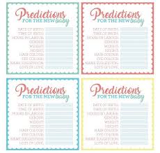 In our latest baby shower prediction game, guests can take their best guess at what the baby will be, from time of birth to weight and length. Free Printable Baby Shower Prediction Cards Party Delights Blog