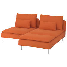 Soderhamn Loveseat With Chaise Samsta Orange Ikea In 2020 Love Seat Fabric Sofa Chaise