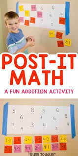 Post It Math Activity For Teaching Addition Busy Toddler Teaching Addition Kindergarten Math Homeschool Math
