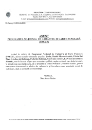 Cadastru sistematic la nivel de sector cadastral. AnunÈ› Programul NaÈ›ional De Cadastru È™i Carte FunciarÄƒ Pnccf PrimÄƒria Comunei Slimnic JudeÅ£ul Sibiu