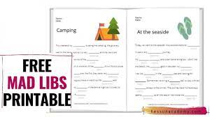 Printable mad libs for kids, a fun writing activity for young storytellers. 21 Free Printable Mad Libs For Kids Mad Libs Templates