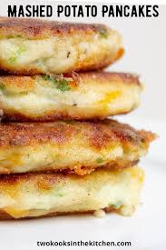 Mashed Potato Pancakes Latkes Two Kooks In The Kitchen Recipe In 2020 Mashed Potato Pancakes Potato Pancakes Potato Pancakes Latkes