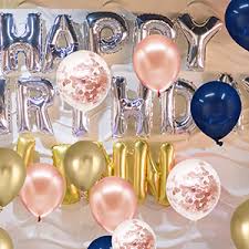 Maybe you would like to learn more about one of these? Amazon Com Rose Gold Blue Balloons Supplies 50 Pcs 12 Inches Navy Blue And Gold Metallic Balloons With Rose Gold Ribbon For Wedding Birthday Party Decorations Toys Games