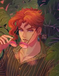 They have been indexed as male teen with purple eyes and red hair that is to neck length. Artstation Kakyoin Noriaki Melany Mehgumi