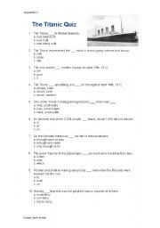 If you fail, then bless your heart. Titanic Quiz Esl Worksheet By Ejcm76