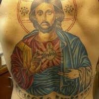 Iglesia católica sagrado corazon de jesus en moca república dominicana patrimonio de la unesco. El Tatuaje Grande De Jesus Y Corazon Sagrado Hecho En Color Tattooimages Biz