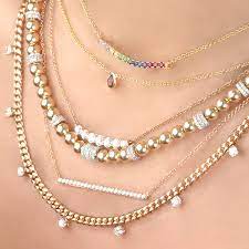 Rainbow Mini Tennis Necklace The Last Line Diamond Bar Necklace Necklace Bar Necklace