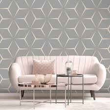 Maybe you would like to learn more about one of these? Belgravia Decor Geometric Grey Rose Gold Glitter Wallpaper 9742