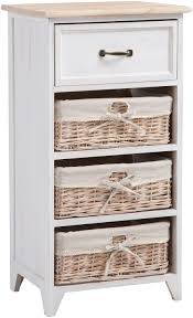 Caro Mobel Kommode Mehrzweckschrank Anrichte Provence In Weiss Shabby Chic Vintage Look Mit 1 Schublade Und 3 Korben In 2020 Shabby Shabby Chic Schubladen