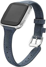Amazon Com Bayite Bands Compatible Fitbit Versa 2 Fitbit Versa Lite Fitbit Versa Slim Genuine Leather Band Replacement Leather Band Genuine Leather Leather