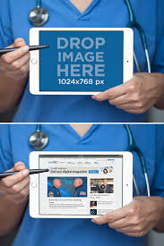 Placeit Ipad Mini In Landscape View Mockup Of A Doctor Pointing To It Ipad Mockup Ipad Mini App Design